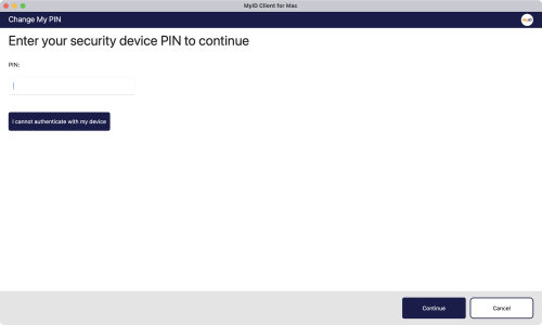 "Change My PIN"